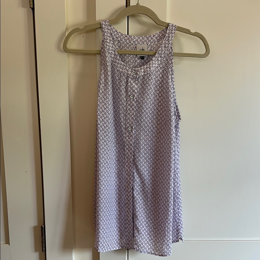 CAbi Purple Buttoned Tank Top